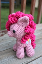 Size: 3168x4752 | Tagged: safe, artist:milesofcrochet, pinkie pie, earth pony, pony, g4, amigurumi, crochet, irl, photo, plushie, solo