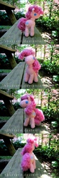 Size: 1800x5400 | Tagged: safe, artist:sbuzzard, pinkie pie, earth pony, pony, g4, amigurumi, crochet, irl, photo, plushie, solo