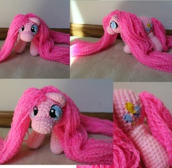 Size: 999x975 | Tagged: safe, artist:melyntenshi, pinkie pie, earth pony, pony, g4, amigurumi, crochet, irl, photo, plushie, solo