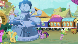 Size: 640x360 | Tagged: safe, artist:capnpea, edit, edited screencap, screencap, spike, twilight sparkle, g4, intro, temple of harmony