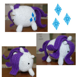 Size: 3000x3000 | Tagged: safe, artist:darkteacrochet, rarity, pony, g4, amigurumi, chubbie, crochet, irl, photo, plushie, solo