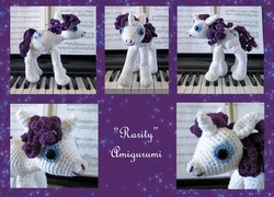 Size: 2520x1813 | Tagged: safe, artist:dragonrose36, rarity, pony, g4, amigurumi, crochet, irl, photo, plushie, solo