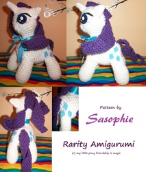 Size: 4504x5288 | Tagged: safe, artist:sasophie, rarity, pony, g4, absurd resolution, amigurumi, crochet, irl, photo, plushie, solo