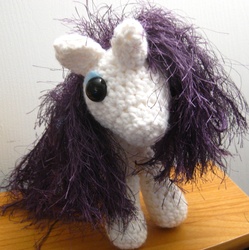 Size: 2348x2354 | Tagged: safe, artist:acrylicsheep, rarity, pony, g4, amigurumi, crochet, irl, photo, plushie, solo