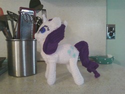 Size: 1280x960 | Tagged: safe, artist:2dcuttlefish, rarity, pony, g4, amigurumi, crochet, irl, photo, plushie, solo