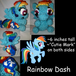 Size: 800x800 | Tagged: safe, artist:jwalsshop, rainbow dash, pegasus, pony, g4, amigurumi, crochet, female, irl, mare, photo, plushie, solo