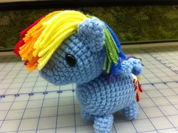 Size: 2592x1936 | Tagged: safe, artist:eyeheartz0rd, rainbow dash, pony, g4, amigurumi, crochet, irl, photo, plushie, solo