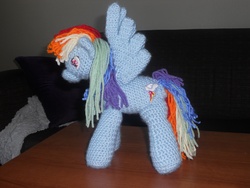 Size: 4000x3000 | Tagged: safe, artist:chibisailorpluto, rainbow dash, pegasus, pony, g4, amigurumi, crochet, female, irl, mare, photo, plushie, solo