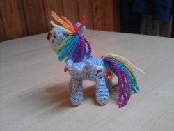 Size: 800x600 | Tagged: safe, artist:tamarad, rainbow dash, pegasus, pony, g4, amigurumi, crochet, female, irl, mare, photo, plushie, solo