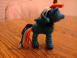 Size: 2048x1536 | Tagged: safe, artist:milliemouse579, rainbow dash, pony, g4, amigurumi, crochet, irl, photo, plushie, solo