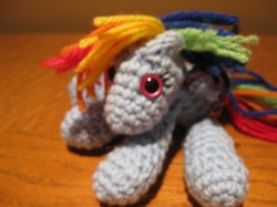 Size: 438x328 | Tagged: safe, artist:rtakeshi, rainbow dash, pony, g4, amigurumi, crochet, irl, photo, plushie, solo