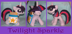 Size: 900x424 | Tagged: safe, artist:krumm33, twilight sparkle, pony, g4, book, irl, photo, plushie, solo