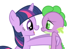 Size: 1440x900 | Tagged: safe, artist:theodoresfan, spike, twilight sparkle, dragon, pony, unicorn, g4, the return of harmony, duo, female, male, open mouth, simple background, transparent background, vector