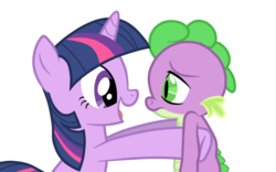 Size: 1440x900 | Tagged: safe, artist:theodoresfan, spike, twilight sparkle, dragon, pony, unicorn, g4, my little pony: friendship is magic, the return of harmony, duo, female, male, open mouth, simple background, transparent background, vector