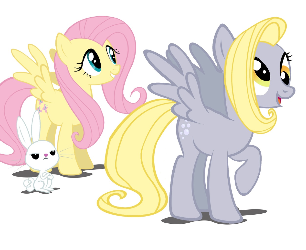 #143123 - safe, artist:eternaluprising4, angel bunny, derpy hooves ...