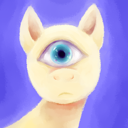 Size: 700x700 | Tagged: safe, artist:dotoriii, cyclops, bust, front view, looking at you, no mane, portrait