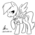 Size: 1200x1200 | Tagged: safe, artist:rwl, rainbow dash, g4, monochrome, spread wings, wonderbolts dress uniform