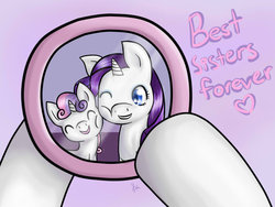 Size: 900x675 | Tagged: safe, artist:nlgma, rarity, sweetie belle, g4, sisters