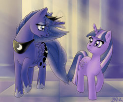 Size: 1024x853 | Tagged: safe, artist:brony4life, artist:bronybiscuitbites, princess luna, twilight sparkle, g4