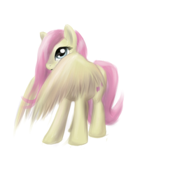 Size: 900x900 | Tagged: safe, artist:sokolas, fluttershy, pony, g4, female, shy, solo