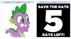 Size: 476x261 | Tagged: safe, spike, g4, my little pony: friendship is magic, season 3, exploitable meme, juxtaposition, juxtaposition win