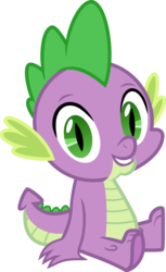 Size: 2530x4145 | Tagged: safe, artist:crunchnugget, spike, dragon, g4, looking at you, simple background, sitting, solo, transparent background, vector