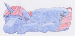 Size: 5721x2766 | Tagged: safe, artist:ponyaddict, oc, oc only, pony, unicorn, addictpone, sleeping