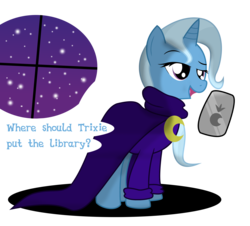 Size: 3000x2715 | Tagged: safe, artist:dazed-and-wandering, trixie, pony, unicorn, g4, female, mare, simple background, solo, tablet, transparent background