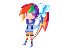 Size: 600x489 | Tagged: safe, artist:blaans, rainbow dash, human, g4, chibi, female, humanized, solo