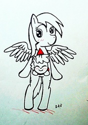 Size: 453x643 | Tagged: safe, artist:danadyu, derpy hooves, dinky hooves, pegasus, pony, g4, female, mare, smiling