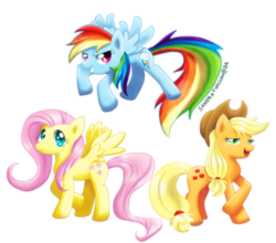 Size: 1250x1100 | Tagged: safe, artist:sandrathachao, applejack, fluttershy, rainbow dash, earth pony, pegasus, pony, g4, female, mare, simple background, transparent background, trio, trio female