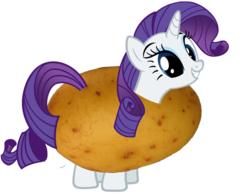 Size: 700x543 | Tagged: safe, rarity, pony, unicorn, g4, female, horn, mare, potato, simple background, solo, transparent background, wat