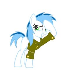 Size: 900x900 | Tagged: safe, artist:nessus2, oc, oc only, earth pony, pony, clothes, salute