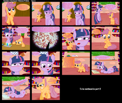 Size: 1600x1352 | Tagged: safe, artist:ajmstudios, scootaloo, twilight sparkle, g4, belly, bipedal, blushing, red nosed, scootaquest, sick, sneezing