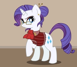 Size: 800x689 | Tagged: safe, artist:sillystell, rarity, pony, g4, alternate hairstyle, clothes, female, glasses, shirt, solo