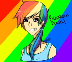 Size: 876x755 | Tagged: safe, artist:mrssoulevans, rainbow dash, human, g4, female, humanized, solo