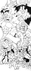 Size: 644x1472 | Tagged: safe, artist:irie-mangastudios, spike, dragon, g4, beefspike, crossover, growth, older, one piece, shapeshifting, tony tony chopper