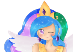 Size: 700x500 | Tagged: safe, artist:chao-lover2, princess celestia, human, g4, female, humanized, solo, winged humanization