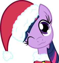 Size: 6297x6788 | Tagged: safe, artist:lazypixel, twilight sparkle, pony, g4, absurd resolution, christmas, christmas ponies, female, hat, santa hat, simple background, solo, transparent background, vector