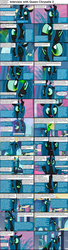 Size: 1282x4732 | Tagged: safe, queen chrysalis, changeling, changeling queen, comic:celestia's servant interview, g4, caption, comic, interview