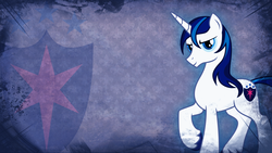 Size: 1366x768 | Tagged: safe, artist:jmanzor, shining armor, g4, cutie mark, vector, wallpaper