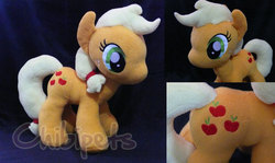 Size: 650x388 | Tagged: safe, artist:chibi-pets, applejack, earth pony, pony, g4, irl, photo, plushie, solo