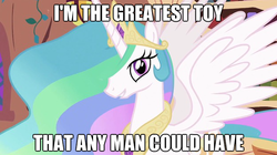 Size: 625x351 | Tagged: safe, princess celestia, pony, g4, caption, female, image macro, looking at you, solo