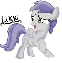 Size: 322x326 | Tagged: safe, artist:ilikki, tornado bolt, g4, full body, looking back, raised hoof, side view, simple background, solo, white background