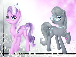 Size: 1786x1332 | Tagged: safe, artist:apotropaic-puppet, diamond tiara, silver spoon, g4, glasses