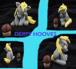 Size: 1000x900 | Tagged: safe, artist:emmyzbunny, derpy hooves, pony, g4, customized toy, irl, muffin, photo, sculpture, solo