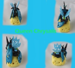 Size: 1000x900 | Tagged: safe, artist:emmyzbunny, queen chrysalis, g4, cheese, customized toy, irl, photo, sculpture, solo