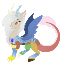 Size: 900x938 | Tagged: dead source, safe, artist:wolfsknight, discord, draconequus, g4, the crystal empire, armor, eris, rule 63, simple background, solo, transparent background