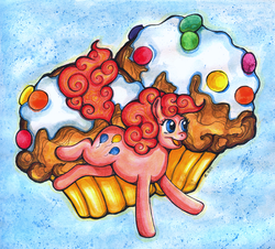 Size: 700x634 | Tagged: dead source, safe, artist:sternschwester, pinkie pie, earth pony, pony, g4, female, solo, traditional art