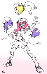 Size: 1000x1557 | Tagged: safe, artist:holotuff, pinkie pie, drifloon, g4, crossover, humanized, pokémon